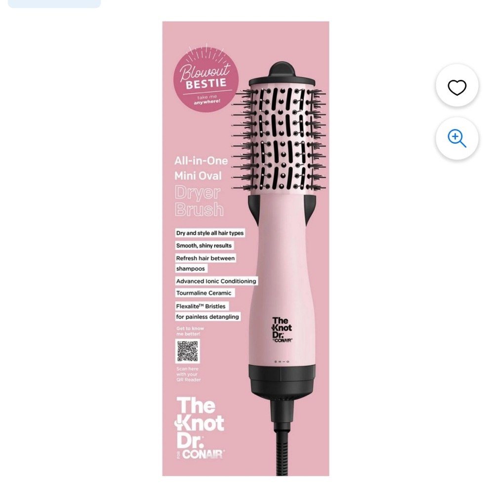 Conair The Knot Dr. Pink Hair Dryer Brush